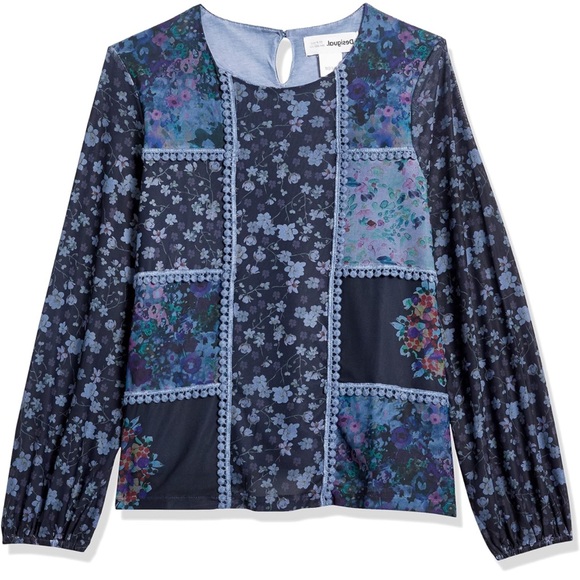 Desigual floral patchwork long sleeve top - Picture 1 of 14